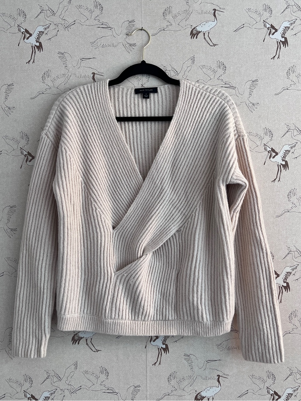 Ann Taylor wool & alpaca cream chunky knit sweater